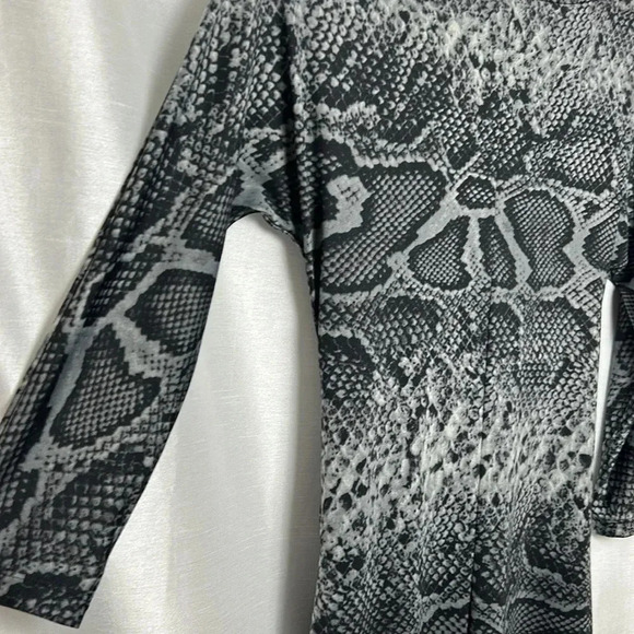 Vintage ,animal print dress, faux wrap,ruching,dark romantic,whimsigoth,event,EC - Picture 6 of 14